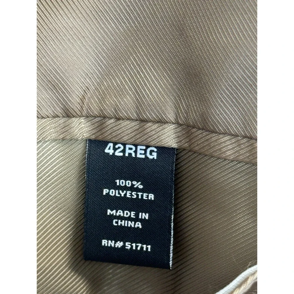Via Europa Faux Suede Blazer Men's 42R Tan‎ Brown Microfiber Sport Coat Jacket